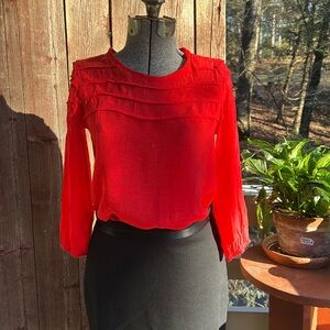Nanette Lepore Red Silk Blouse S